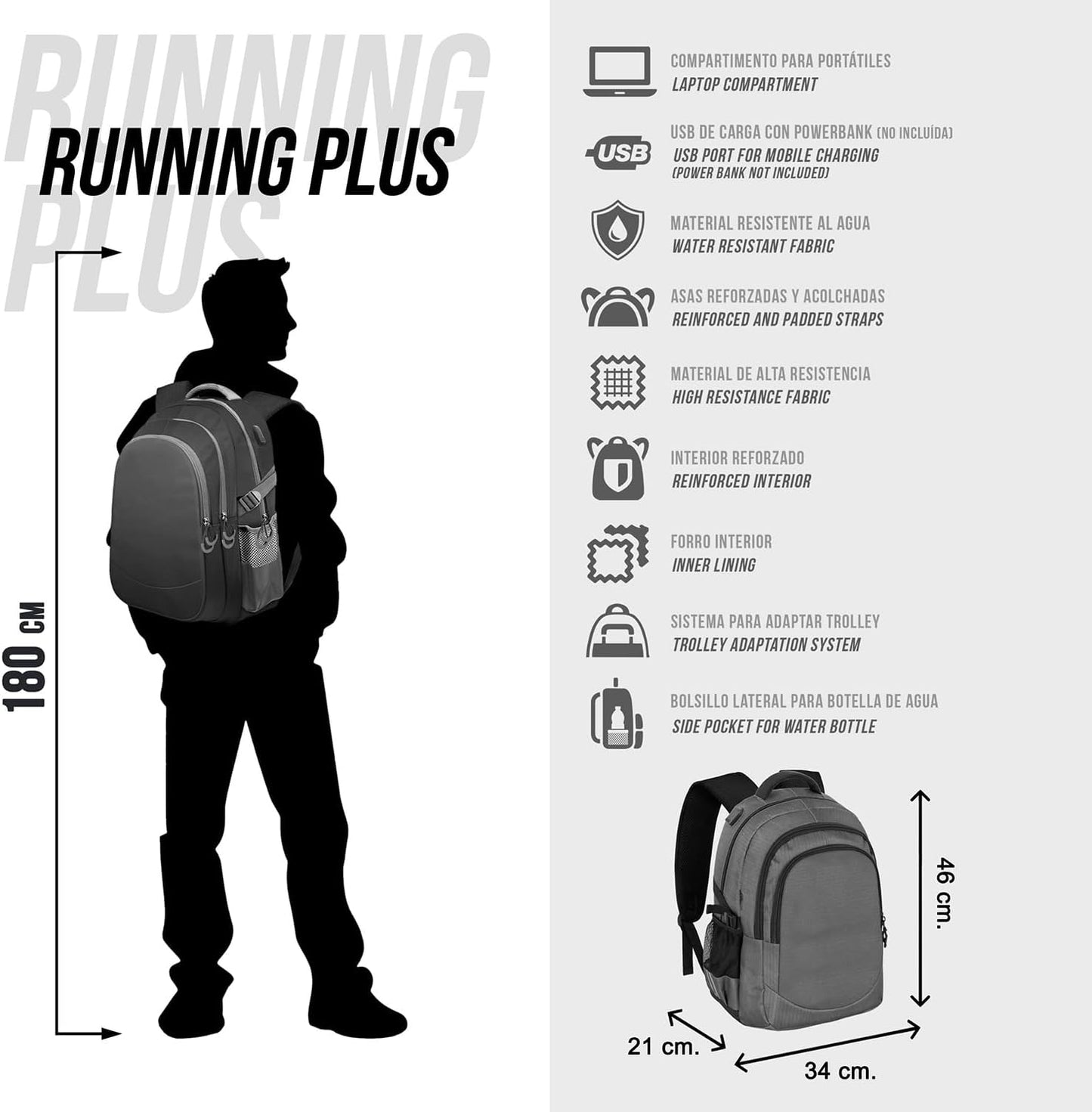 Mochila Batman Running Plus – Oficial DC Comics 🦇